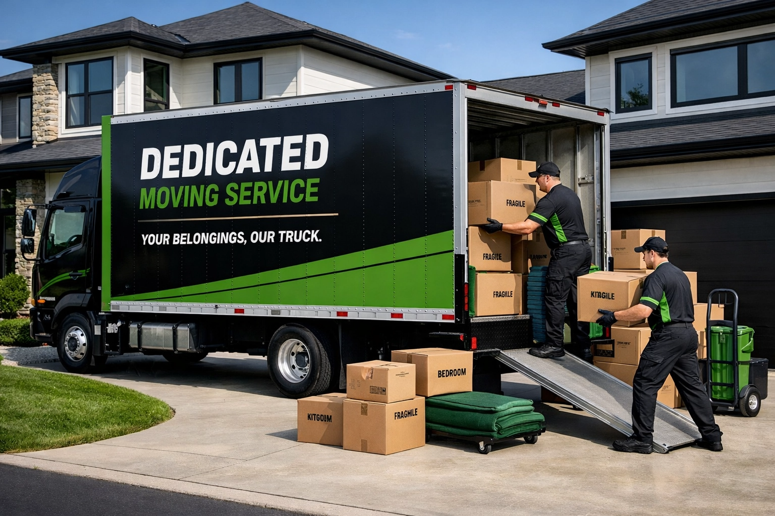 Moving truck used by an independent moving provider serving the Austin, TX area
